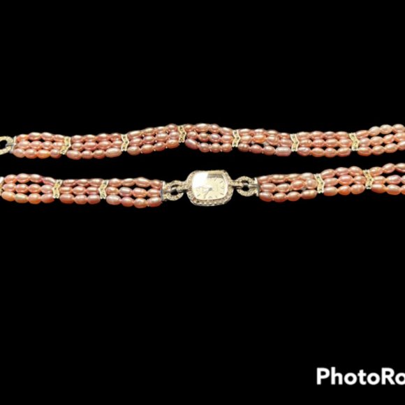 Jewelry - Pink Pearl Bracelet Watch Combo